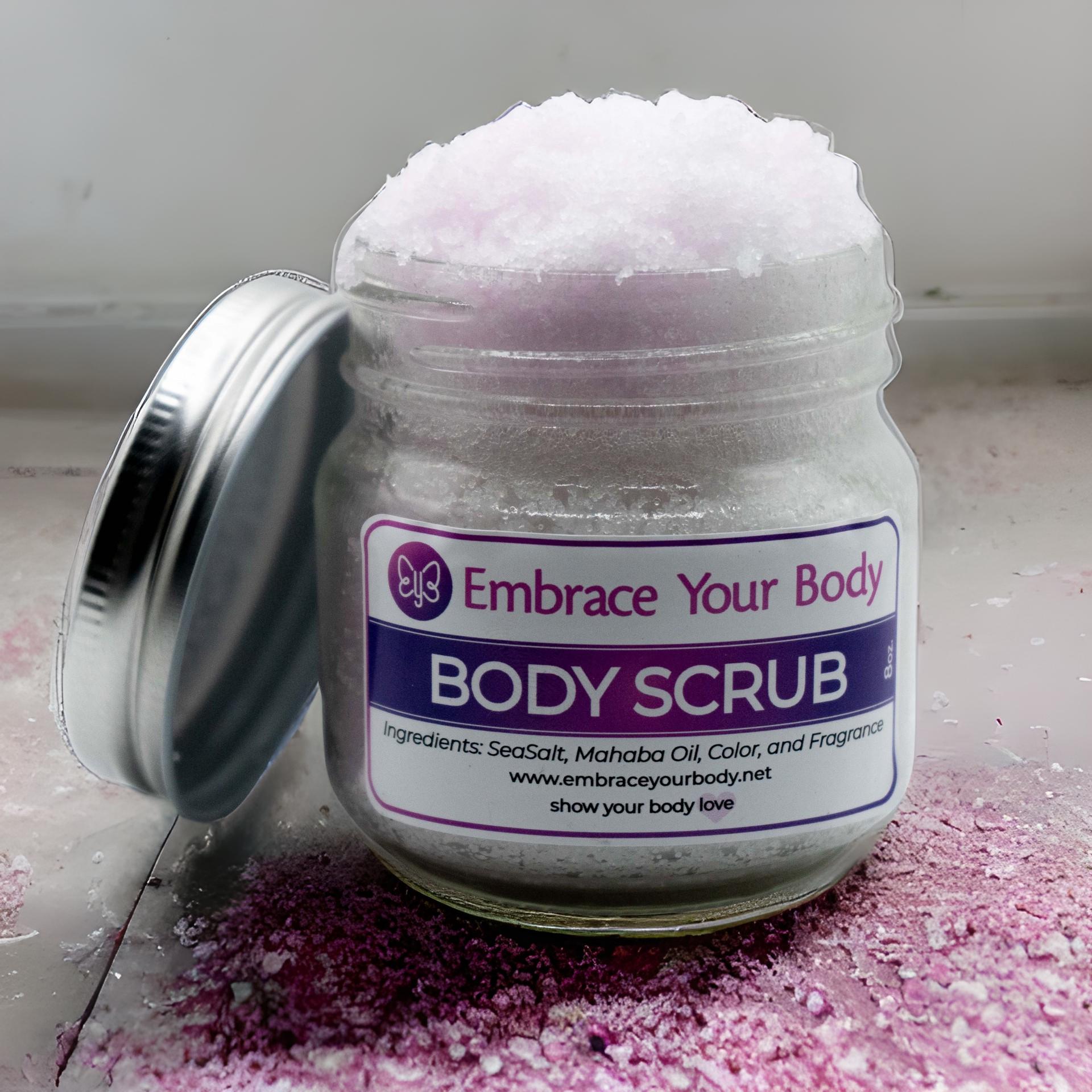 Sea salt body scrub for exfoliating dry skin